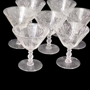CAMBRIDGE Elegant DIANE Pattern #3122 Low Sherbet Glass-4 5/8" Lot of 6 -7oz